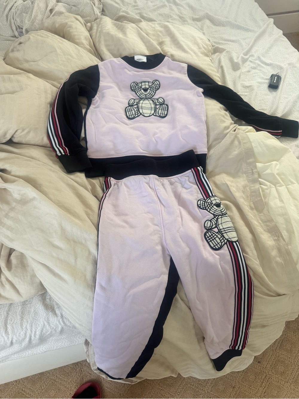 Burberry Pink and Black Crewneck Sweatshirt